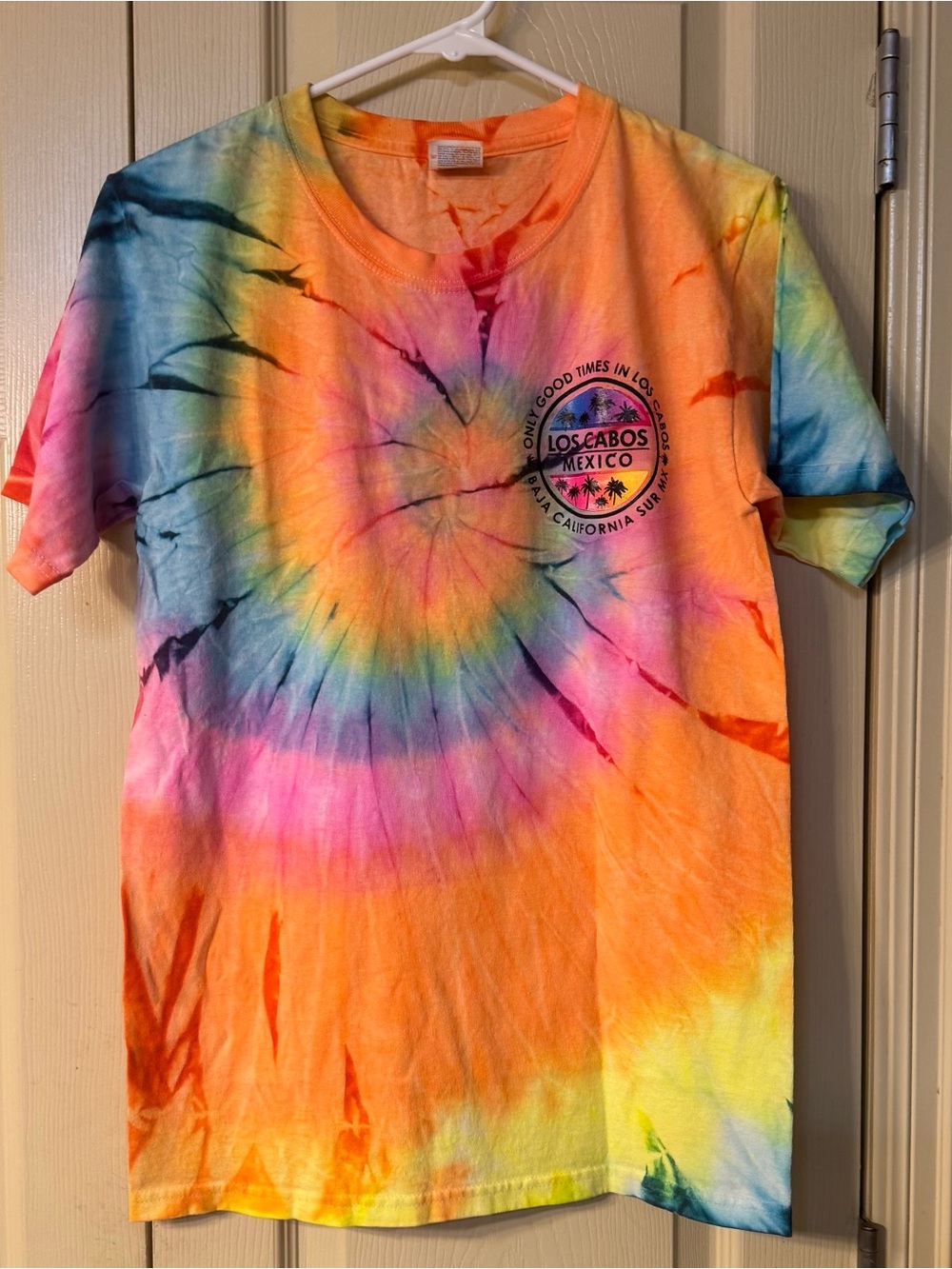 Yazbek Los Cabos Mexico Spiral Tie-Dye graphic Tee - Multicolor - men’s small